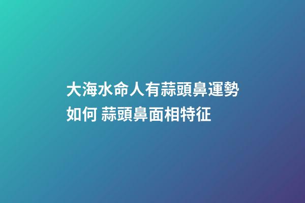 大海水命人有蒜頭鼻運勢如何 蒜頭鼻面相特征